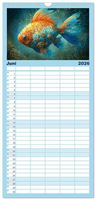 Aqua Mechanica – Steampunk unter dem Meer (CALVENDO Familienplaner 2026)