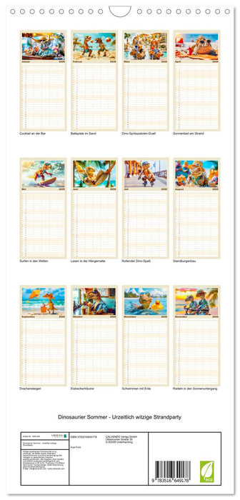Dinosaurier Sommer - Urzeitlich witzige Strandparty (CALVENDO Familienplaner 2026)