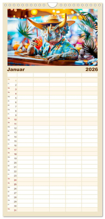 Dinosaurier Sommer - Urzeitlich witzige Strandparty (CALVENDO Familienplaner 2026)