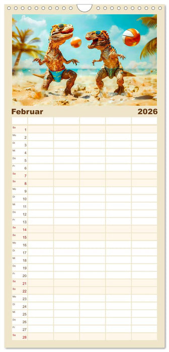 Dinosaurier Sommer - Urzeitlich witzige Strandparty (CALVENDO Familienplaner 2026)
