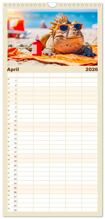 Dinosaurier Sommer - Urzeitlich witzige Strandparty (CALVENDO Familienplaner 2026)