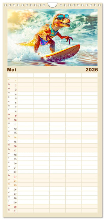 Dinosaurier Sommer - Urzeitlich witzige Strandparty (CALVENDO Familienplaner 2026)