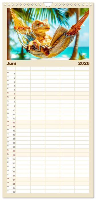 Dinosaurier Sommer - Urzeitlich witzige Strandparty (CALVENDO Familienplaner 2026)