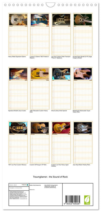 Traumgitarren - the Sound of Rock (CALVENDO Familienplaner 2026)