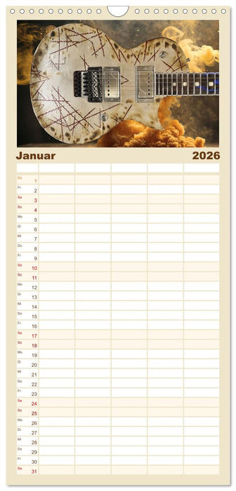 Traumgitarren - the Sound of Rock (CALVENDO Familienplaner 2026)