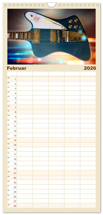 Traumgitarren - the Sound of Rock (CALVENDO Familienplaner 2026)