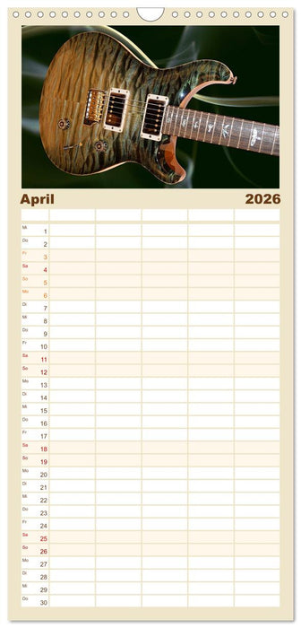 Traumgitarren - the Sound of Rock (CALVENDO Familienplaner 2026)