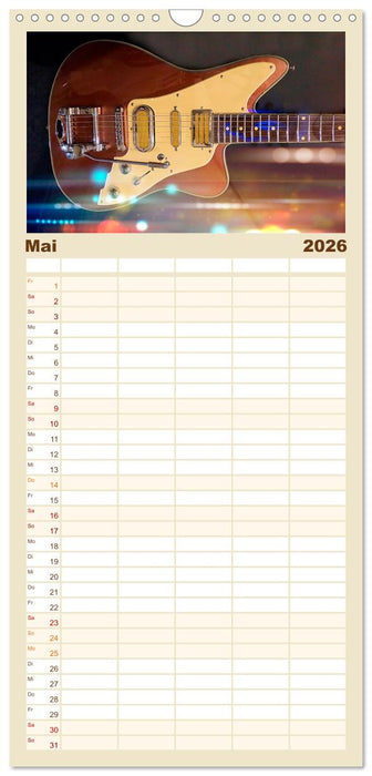 Traumgitarren - the Sound of Rock (CALVENDO Familienplaner 2026)