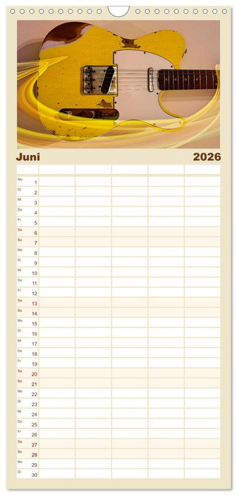 Traumgitarren - the Sound of Rock (CALVENDO Familienplaner 2026)