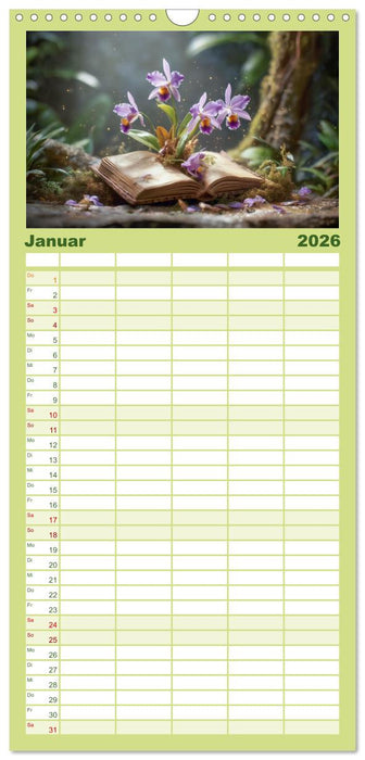 Im Schatten der Orchidee (CALVENDO Familienplaner 2026)