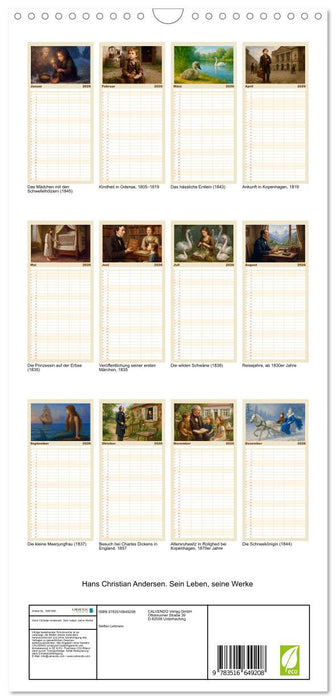 Hans Christian Andersen. Sein Leben, seine Werke (CALVENDO Familienplaner 2026)