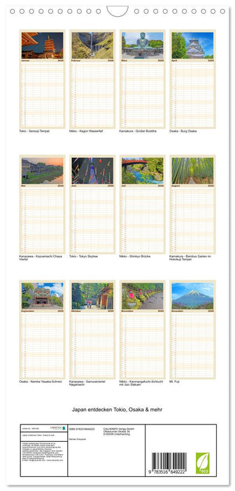 Japan entdecken Tokio, Osaka & mehr (CALVENDO Familienplaner 2026)