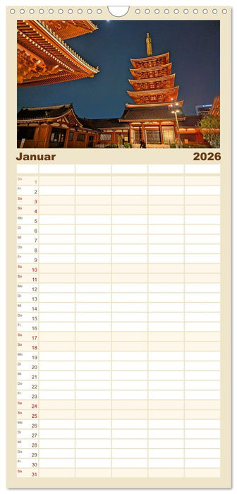 Japan entdecken Tokio, Osaka & mehr (CALVENDO Familienplaner 2026)