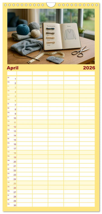Stricken und Wolle (CALVENDO Familienplaner 2026)