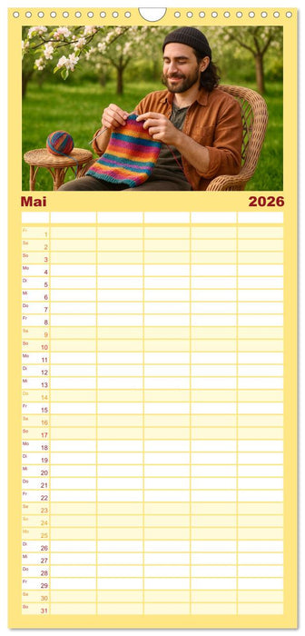 Stricken und Wolle (CALVENDO Familienplaner 2026)