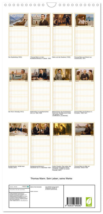 Thomas Mann. Sein Leben, seine Werke (CALVENDO Familienplaner 2026)