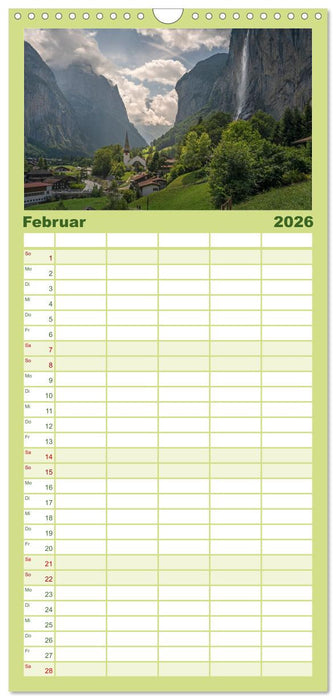 Schweiz - Die grüne Lunge Europas (CALVENDO Familienplaner 2026)