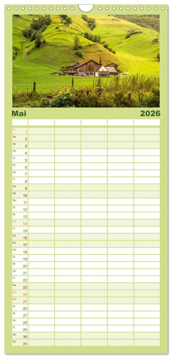 Schweiz - Die grüne Lunge Europas (CALVENDO Familienplaner 2026)