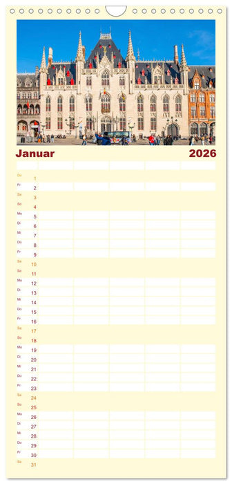 Brügge - malerische Stadt mit Charme (CALVENDO Familienplaner 2026)