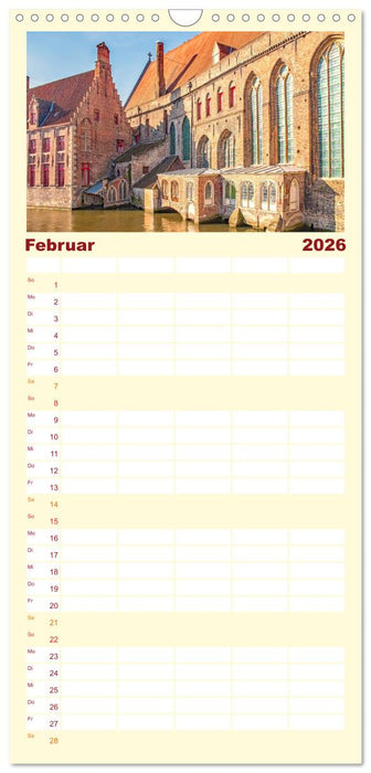 Brügge - malerische Stadt mit Charme (CALVENDO Familienplaner 2026)