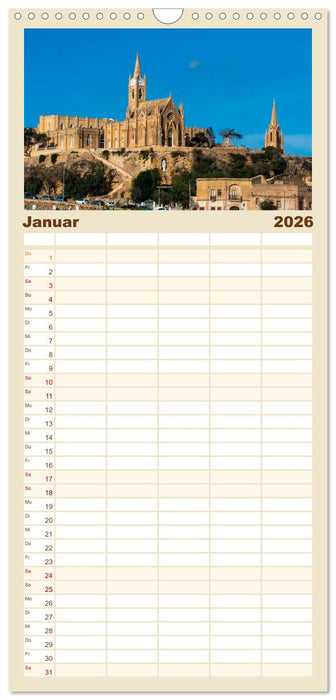 Malta – Historisches Juwel im Mittelmeer (CALVENDO Familienplaner 2026)