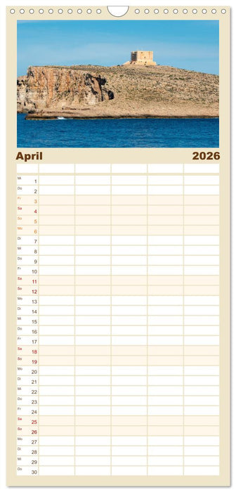 Malta – Historisches Juwel im Mittelmeer (CALVENDO Familienplaner 2026)