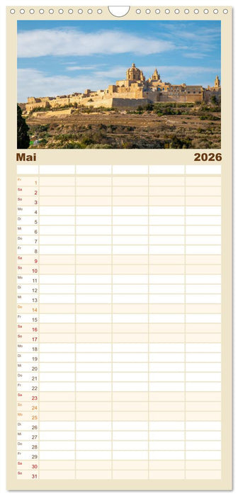 Malta – Historisches Juwel im Mittelmeer (CALVENDO Familienplaner 2026)