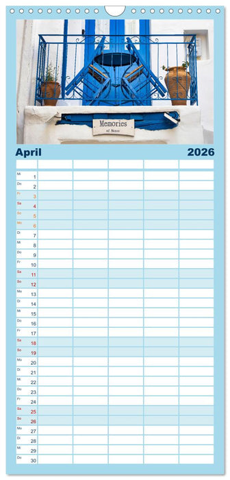 Die Insel Naxos - Ein Traum in blau und weiß (CALVENDO Familienplaner 2026)