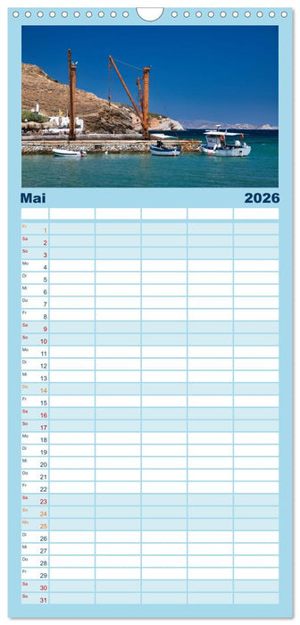 Die Insel Naxos - Ein Traum in blau und weiß (CALVENDO Familienplaner 2026)