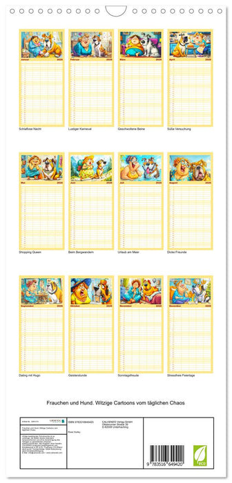 Frauchen und Hund. Witzige Cartoons vom täglichen Chaos (CALVENDO Familienplaner 2026)
