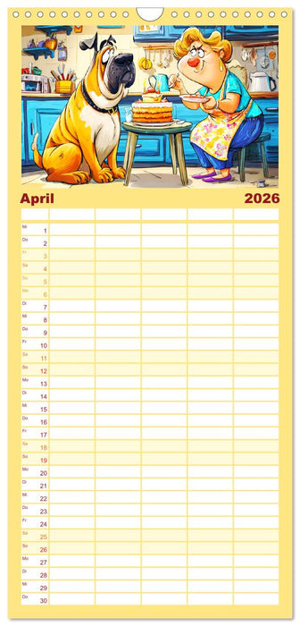 Frauchen und Hund. Witzige Cartoons vom täglichen Chaos (CALVENDO Familienplaner 2026)