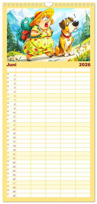 Frauchen und Hund. Witzige Cartoons vom täglichen Chaos (CALVENDO Familienplaner 2026)