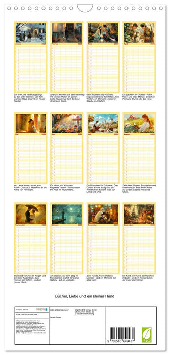 Bücher, Liebe und ein kleiner Hund (CALVENDO Familienplaner 2026)
