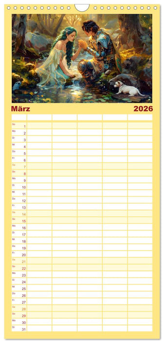 Bücher, Liebe und ein kleiner Hund (CALVENDO Familienplaner 2026)