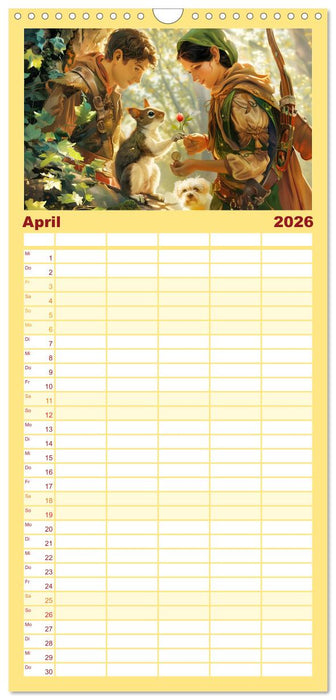 Bücher, Liebe und ein kleiner Hund (CALVENDO Familienplaner 2026)