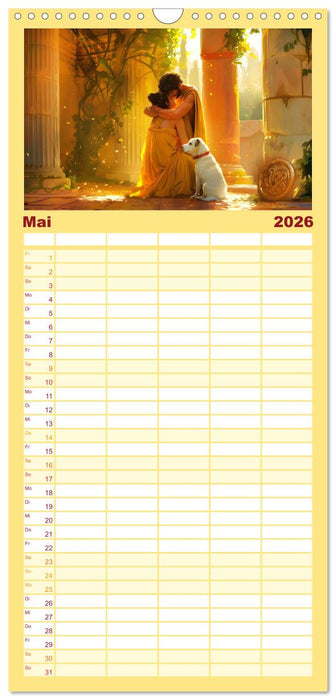 Bücher, Liebe und ein kleiner Hund (CALVENDO Familienplaner 2026)