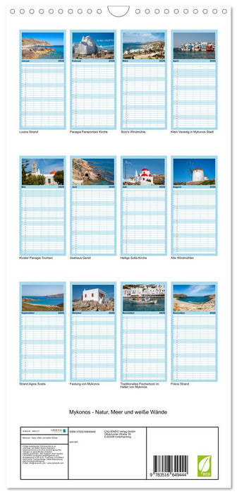 Mykonos - Natur, Meer und weiße Wände (CALVENDO Familienplaner 2026)