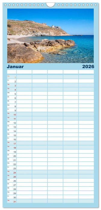 Mykonos - Natur, Meer und weiße Wände (CALVENDO Familienplaner 2026)