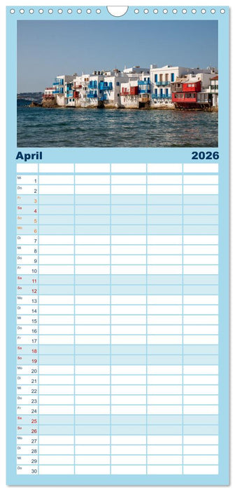 Mykonos - Natur, Meer und weiße Wände (CALVENDO Familienplaner 2026)