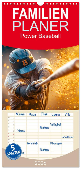 Power Baseball (CALVENDO Familienplaner 2026)