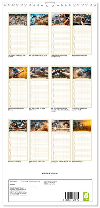Power Baseball (CALVENDO Familienplaner 2026)
