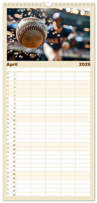 Power Baseball (CALVENDO Familienplaner 2026)