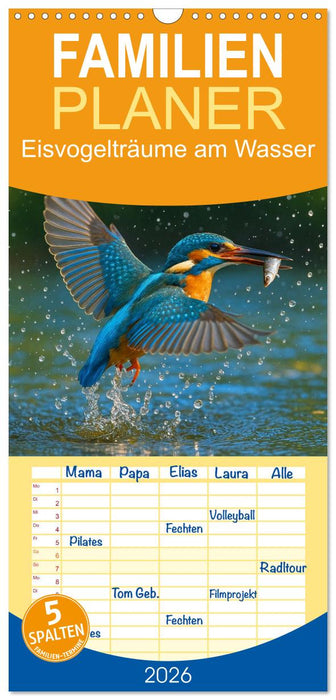 Eisvogelträume am Wasser (CALVENDO Familienplaner 2026)