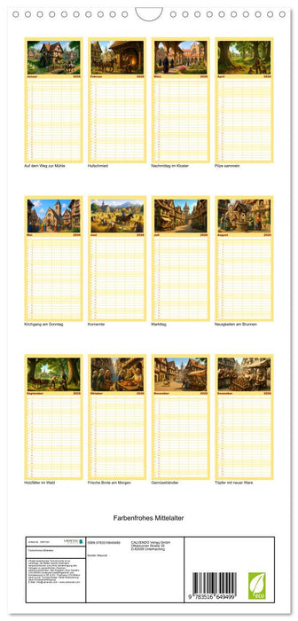 Farbenfrohes Mittelalter (CALVENDO Familienplaner 2026)