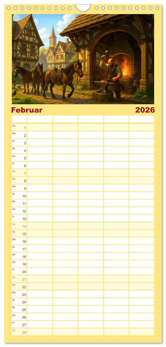 Farbenfrohes Mittelalter (CALVENDO Familienplaner 2026)