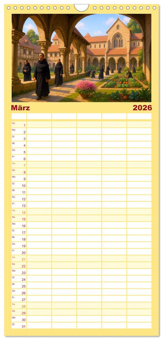 Farbenfrohes Mittelalter (CALVENDO Familienplaner 2026)