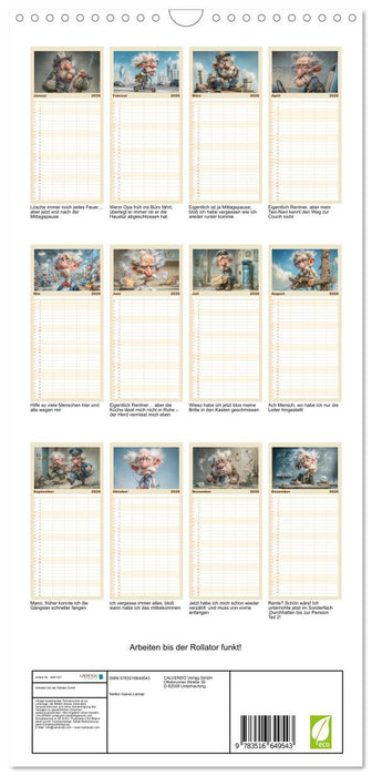 Arbeiten bis der Rollator funkt! (CALVENDO Familienplaner 2026)