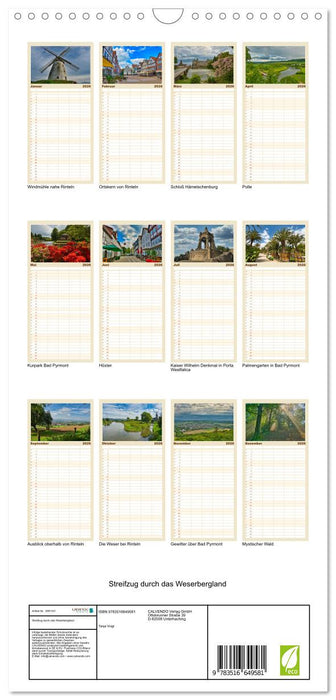 Streifzug durch das Weserbergland (CALVENDO Familienplaner 2026)