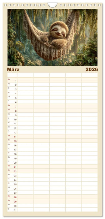 GUTE NACHT - Schlafende Tiere, traumhaft schön (CALVENDO Familienplaner 2026)