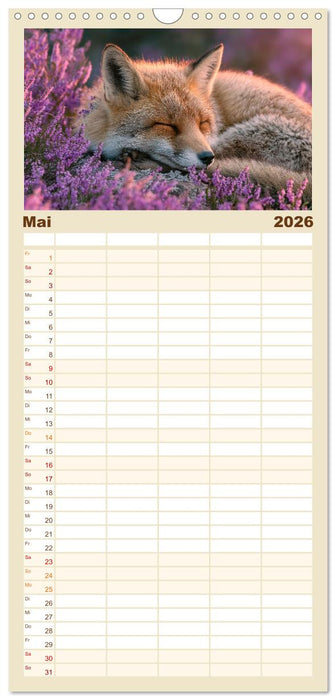 GUTE NACHT - Schlafende Tiere, traumhaft schön (CALVENDO Familienplaner 2026)
